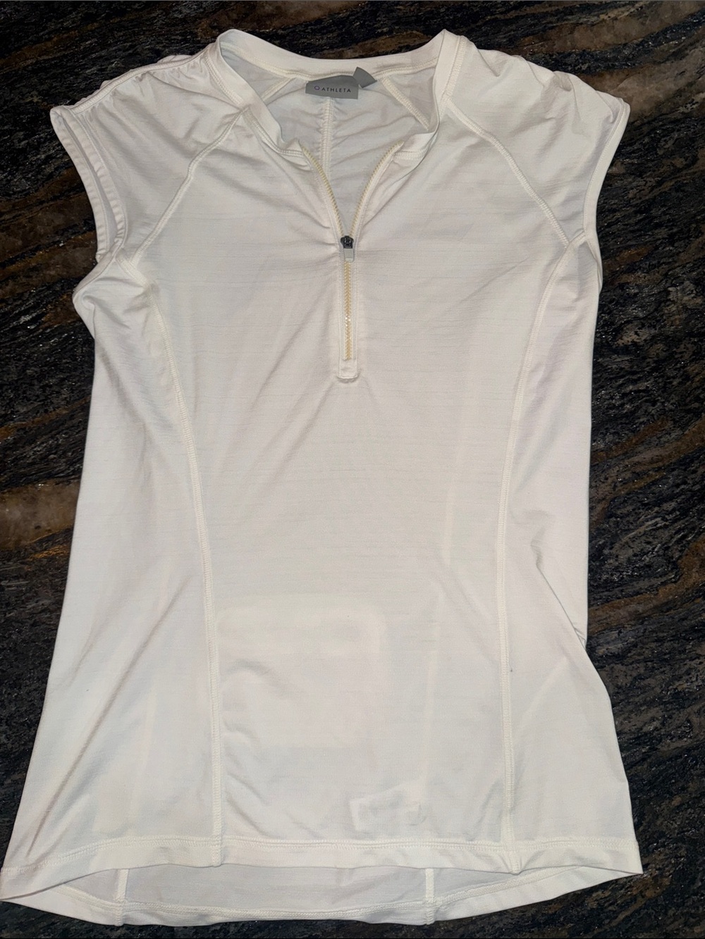 Women's White Zip-Front Athletic Top